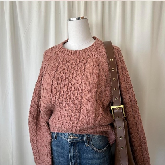Lucky Brand Sweaters - Lucky brand Mixed Cable Crew Pullover Sweater wool blend Large.